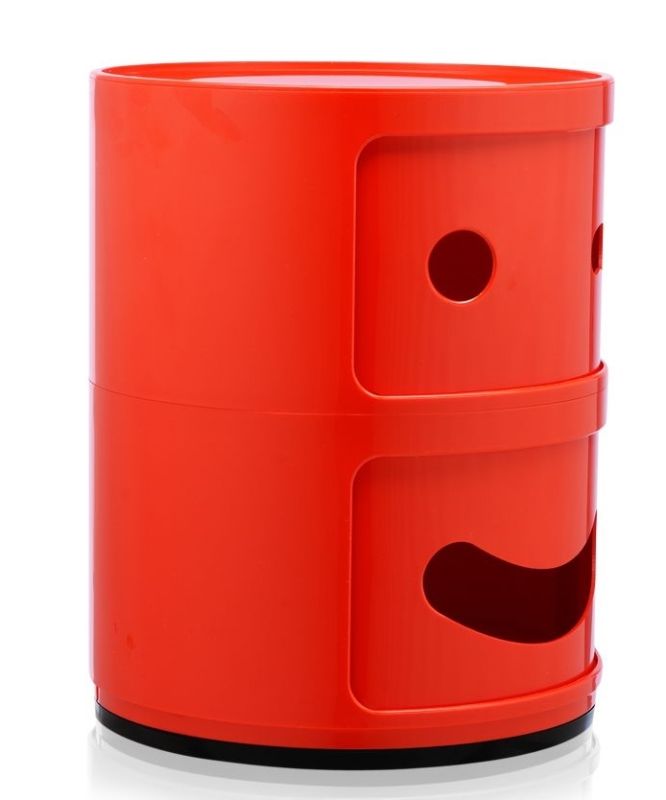 Comoda modulara Kartell Componibili 2 Smile Wink, design Anna Castelli Ferrieri, rosu