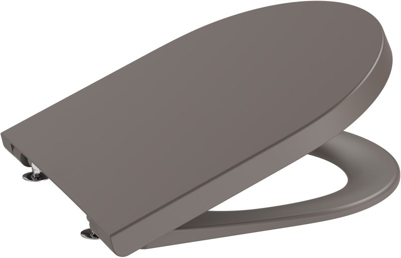 Capac wc Roca Inspira Round Compact cu inchidere lenta si QuickRelease, cafea