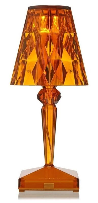 Veioza Kartell Battery design Ferruccio Laviani, LED 0.8W, h22cm, chihlimbar transparent