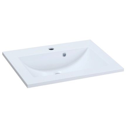 Set mobilier Sanotechnik Soho cu dulap baza suspedat si lavoar compozit 60x48cm, stejar antic
