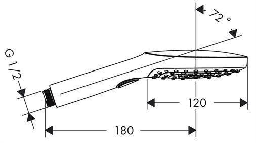 Para de dus Hansgrohe Raindance Select E 120 cu 3 jeturi, alb mat