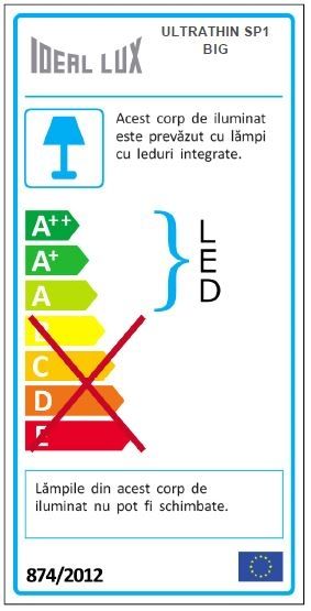 Pendul Ideal Lux Ultrathin SP1 BIG, max 12W LED, 3x115/186cm, negru