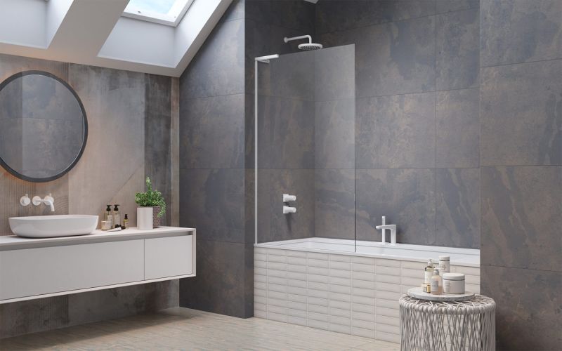 Paravan cada Radaway Modo SL PNJ II, un element fix orientare stanga, 70cm, alb mat