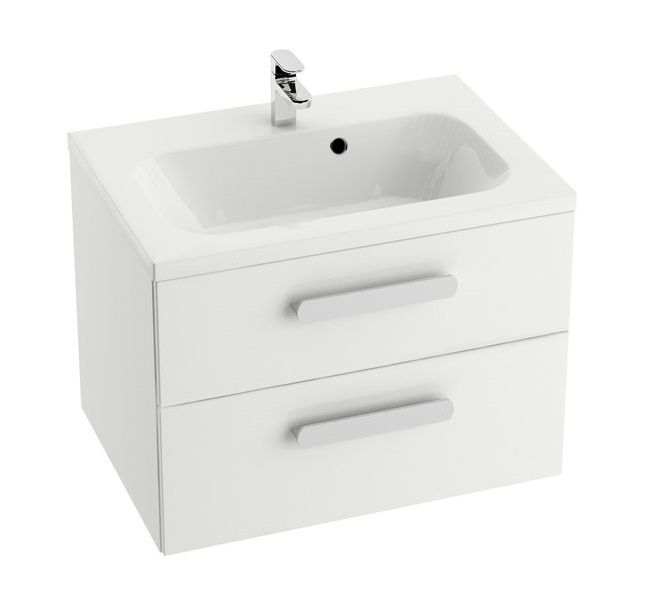 Dulap baza pentru lavoar Ravak Concept Chrome II SD600 cu doua sertare, 60x49x50cm, alb