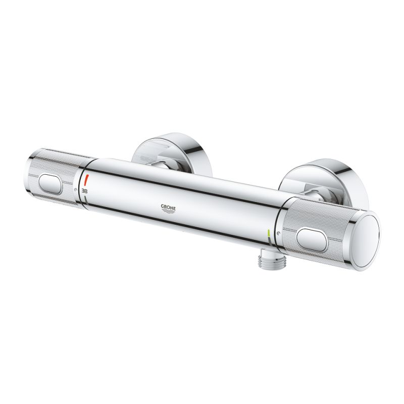 Baterie dus termostatata Grohe Precision Feel cu set de dus Vitalio Start 110 cu bara 90cm, crom