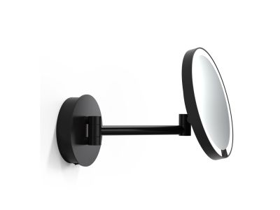 Oglinda cosmetica Decor Walther Just Look Plus WR x7, 21.5cm iluminare LED, montare pe perete, operare acumulator, negru mat