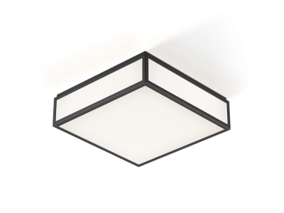 Aplica Decor Walther Bauhaus 3 LED 25W, 30x30x9cm, IP44, negru mat
