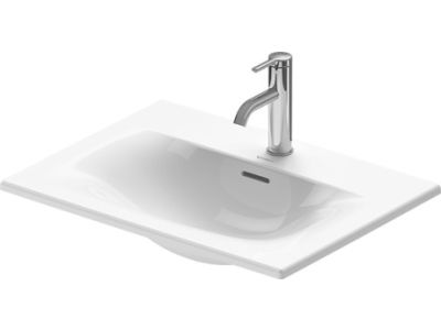 Lavoar Duravit Viu 60x45cm, montare pe mobilier, WonderGliss, alb