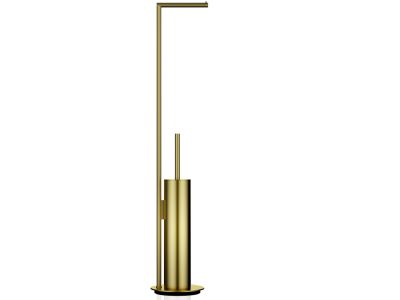 Suport stativ Decor Walther Mikado cu suport hartie igienica si perie wc, alama periata
