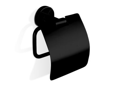Suport hartie igienica cu aparatoare Decor Walther Basic, negru mat