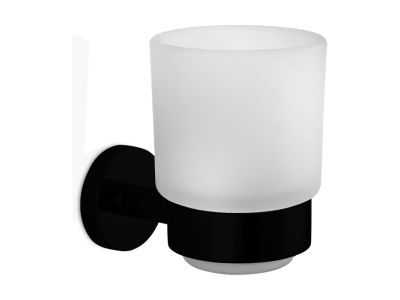 Pahar cu suport de perete Decor Walther Basic, negru mat