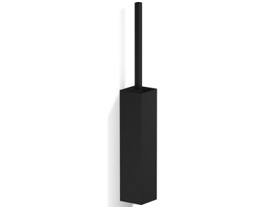 Perie WC cu suport Decor Walther Corner cu prindere pe perete, h 54cm, negru mat