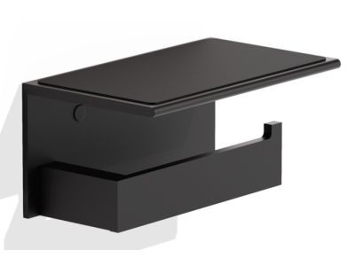 Suport hartie igienica cu polita Decor Walther Contract, negru mat
