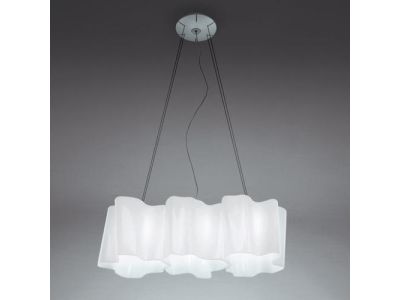 Suspensie Artemide Logico Mini 3 in linea design Gerhard Reichert , Michele De Lucchi, alb