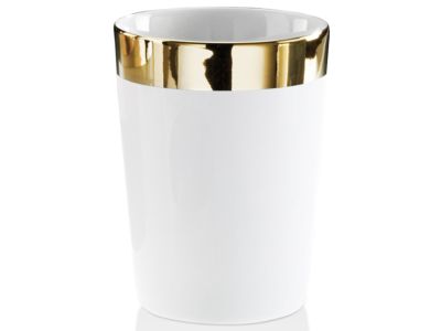 Pahar suport Decor Walther Porzellan BE 50, h 10cm, alb-auriu