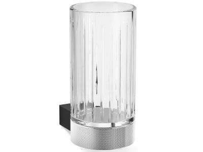 Pahar cu suport de perete Decor Walther Club WMG, 12.5cm, cristal fatetat, negru mat-crom