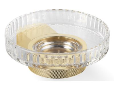 Savoniera cu suport de perete Decor Walther Club WSS, 6cm, cristal fatetat, auriu 24k