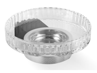 Savoniera cu suport de perete Decor Walther Club WSS, 6cm, cristal fatetat, negru mat-crom
