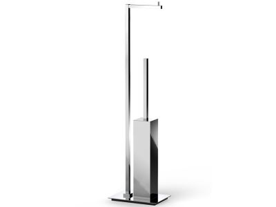 Suport stativ Decor Walther Corner cu suport hartie igienica si perie wc, crom