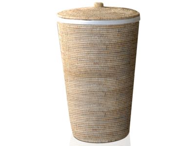 Cos de rufe cu capac Decor Walther Basket WB, h 65cm, rattan deschis
