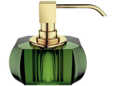 Dozator sapun lichid Decor Walther Kristall KR SSP, 12x13x9cm, verde-auriu