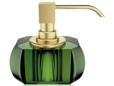 Dozator sapun lichid Decor Walther Kristall KR SSP, 12x13x9cm, verde-auriu mat