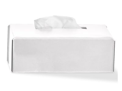 Cutie servetele Decor Walther Nappa KB, 24x12.5cm, piele, alb
