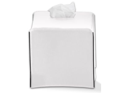 Cutie servetele Decor Walther Nappa KB, 14x14x14cm, piele, alb