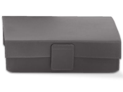 Cutie cu capac Decor Walther Nappa UTBD, 25x17cm, piele, gri fumuriu