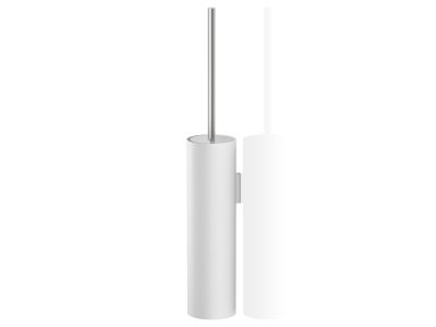 Perie wc cu suport de perete Decor Walther Stone WBG, h 52cm, alb- inox mat