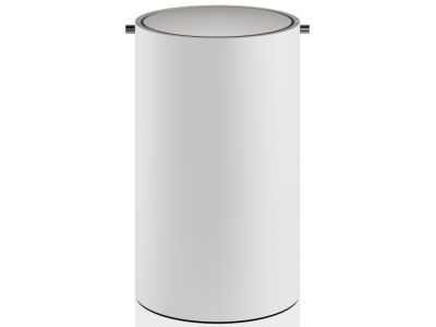 Cos de gunoi cu capac Decor Walther Stone BEMD, 30cm, alb mat-inox mat
