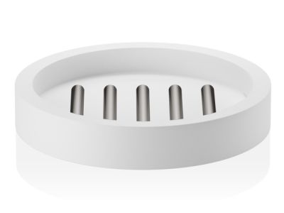 Savoniera Decor Walther Stone STS, 11.5cm, alb-inox mat