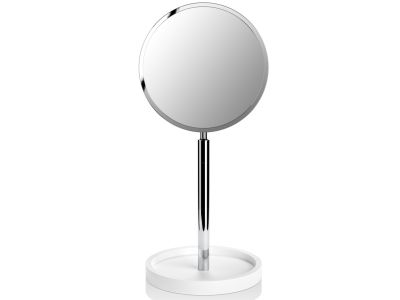 Oglinda cosmetica Decor Walther Stone KSA, h 40cm, marire 4x, alb-crom