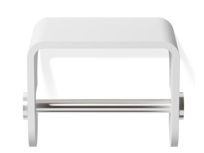 Suport hartie igienica cu etajera Decor Walther Stone TPH4, 10x13x10cm, alb-inox mat