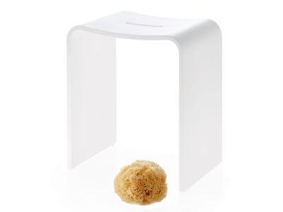 Scaun dus Decor Walther Stone Stool, alb mat