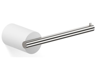 Suport hartie igienica Decor Walther Stone TPH, 16cm, alb-inox mat
