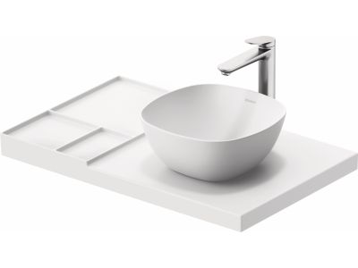 Blat ceramic Duravit Aurena 800x500mm, HygieneGlaze Plus, orientare dreapta, alb mat