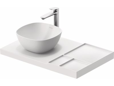 Blat ceramic Duravit Aurena 800x500mm, HygieneGlaze Plus, orientare stanga, alb mat