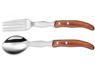 Set tacamuri Claude Dozorme Berlingot, maner lemn exotic, 2 piese