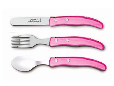 Set tacamuri copii Claude Dozorme Berlingot 3P, maner rasina roz, 3 piese