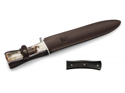 Cutit Claude Dozorme Big Dagger, maner lemn abanos, lama inox, husa piele