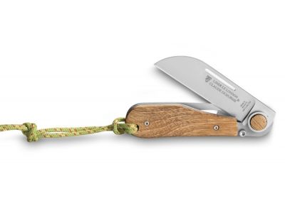 Cutit pliabil de buzunar Claude Dozorme Liner Lock London, maner lemn Tek, lama inox