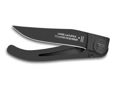 Cutit pliabil de buzunar Claude Dozorme Laguiole Liner, maner inox negru, negru