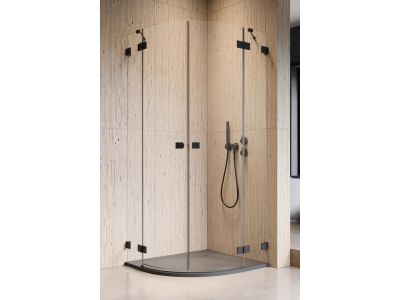 Usa de dus Radaway Essenza Pro PDD Black 80cm, orientare dreapta, negru mat