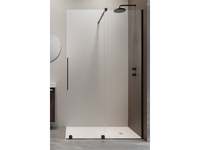 Cabina de dus tip Walk-in Radaway Furo Black 90 cm, orientare dreapta
