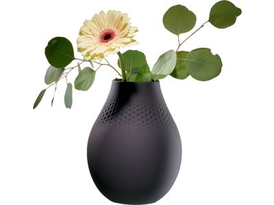 Vaza Villeroy & Boch Manufacture Collier Perle Tall 20cm neagra
