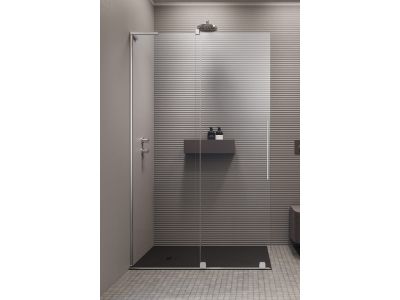 Cabina de dus tip Walk-in Radaway Furo SL 80 cm, orientare stanga, profil crom lucios