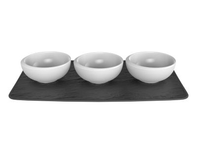 Set 3 boluri cu suport Villeroy & Boch New Moon 0.11 litri