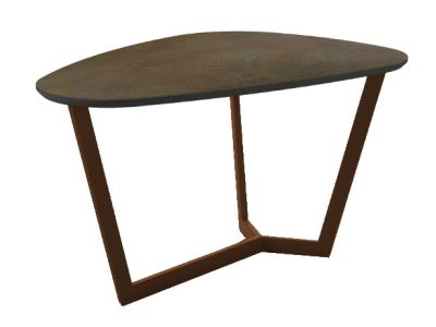 Masuta Dexo Combo 83x57cm, h45cm, baza metalica bronz, blat ceramic Vulcano Moka