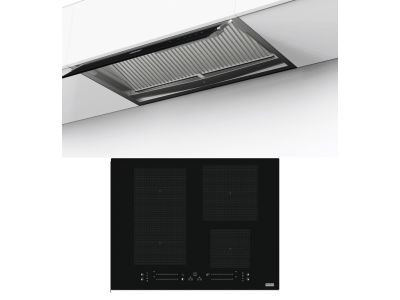Set Franke K-Link Drip-Free Maris cu plita inductie FMA 654 I F BK 65cm, negru si hota FST Drip-Free 60 X/2 KL inox